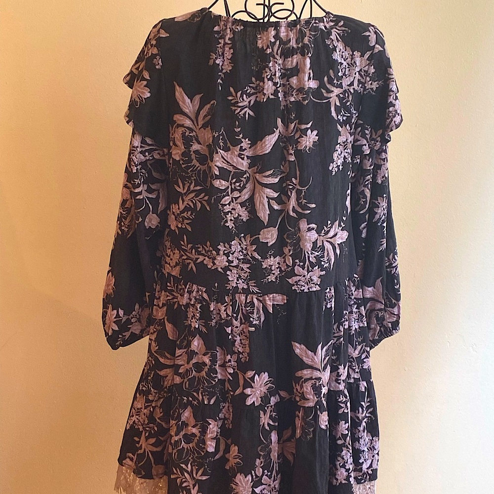 Black and Purple Floral Fancy Dress - Picture 6 of 10